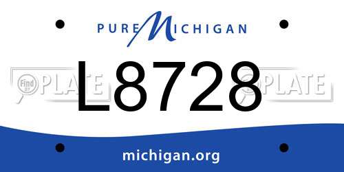 L8728 Michigan License Plate