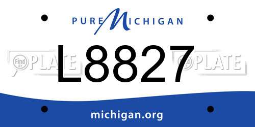 L8827 Michigan License Plate