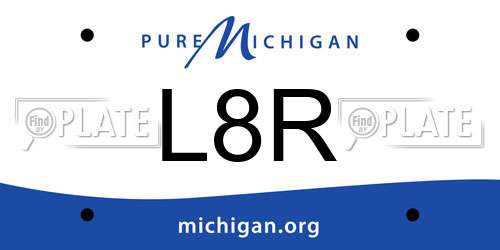 L8R Michigan License Plate