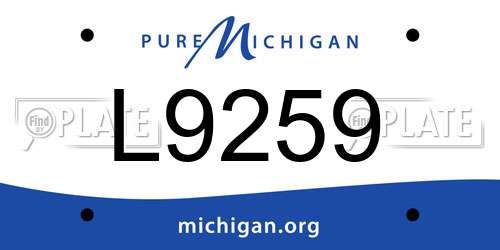 L9259 Michigan License Plate