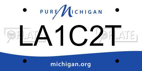 LA1C2T Michigan License Plate