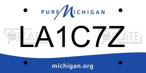 LA1C7Z Michigan License Plate
