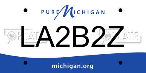 LA2B2Z Michigan License Plate