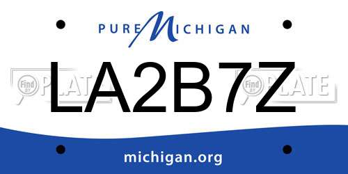 LA2B7Z Michigan License Plate
