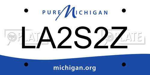 LA2S2Z Michigan License Plate