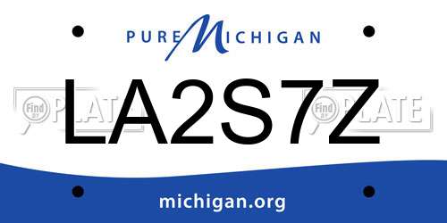 LA2S7Z Michigan License Plate