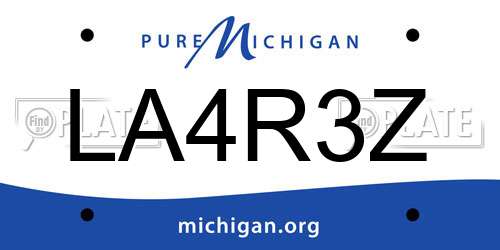 LA4R3Z Michigan License Plate