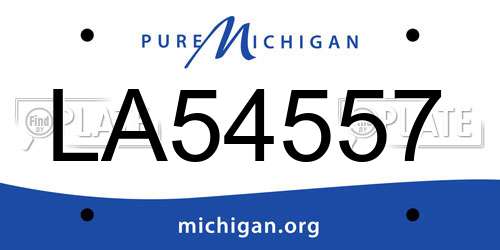 LA54557 Michigan License Plate