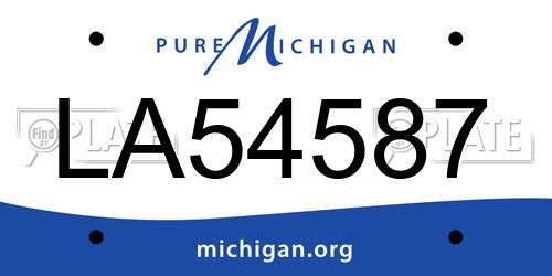 LA54587 Michigan License Plate