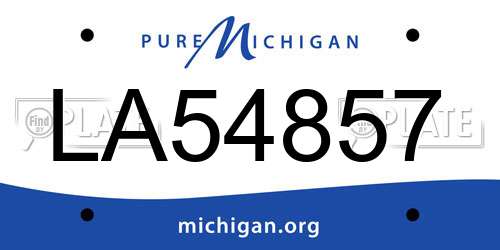 LA54857 Michigan License Plate