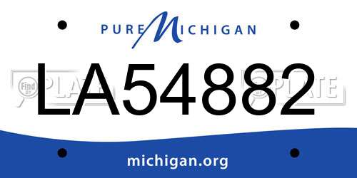 LA54882 Michigan License Plate