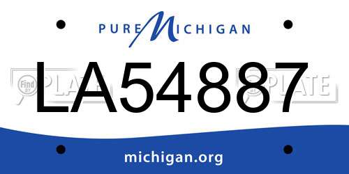 LA54887 Michigan License Plate