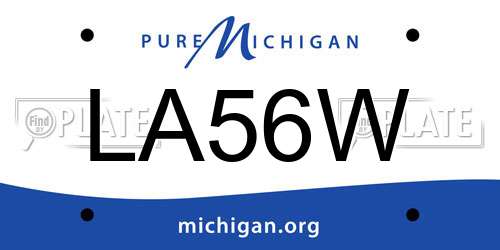 LA56W Michigan License Plate