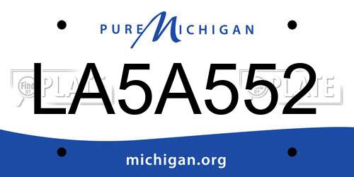 LA5A552 Michigan License Plate