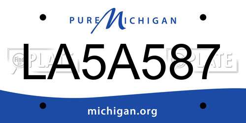 LA5A587 Michigan License Plate