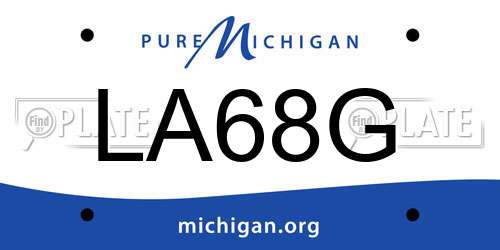LA68G Michigan License Plate