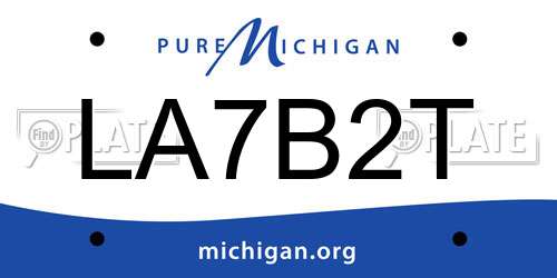 LA7B2T Michigan License Plate