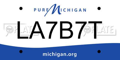 LA7B7T Michigan License Plate