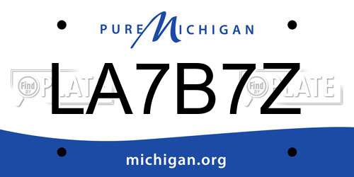 LA7B7Z Michigan License Plate