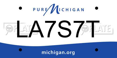 LA7S7T Michigan License Plate