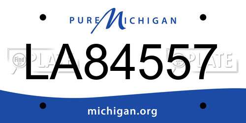 LA84557 Michigan License Plate