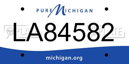 LA84582 Michigan License Plate