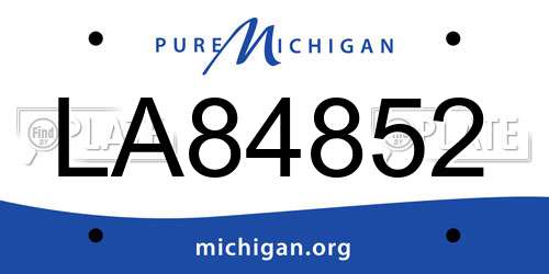 LA84852 Michigan License Plate