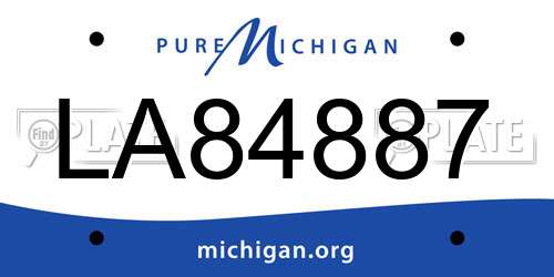 LA84887 Michigan License Plate