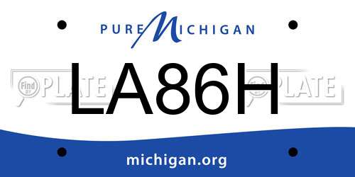 LA86H Michigan License Plate