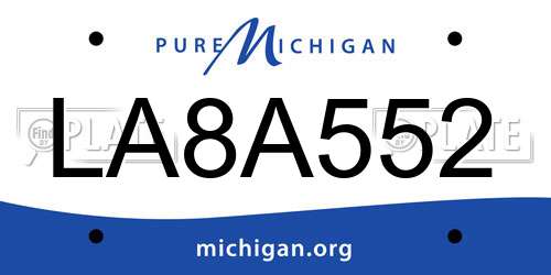 LA8A552 Michigan License Plate