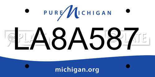 LA8A587 Michigan License Plate