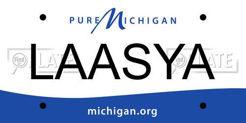 LAASYA Michigan License Plate