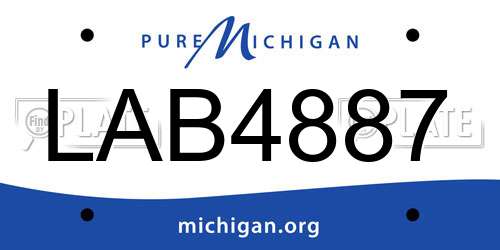 LAB4887 Michigan License Plate