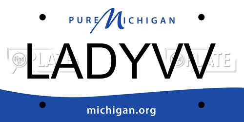 LADYVV Michigan License Plate
