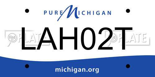 LAH02T Michigan License Plate