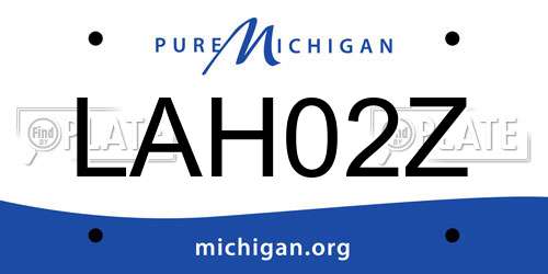 LAH02Z Michigan License Plate