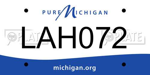 LAH072 Michigan License Plate
