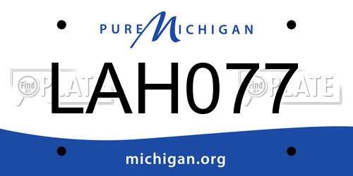 LAH077 Michigan License Plate