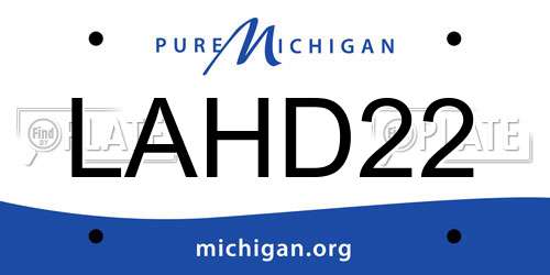 LAHD22 Michigan License Plate