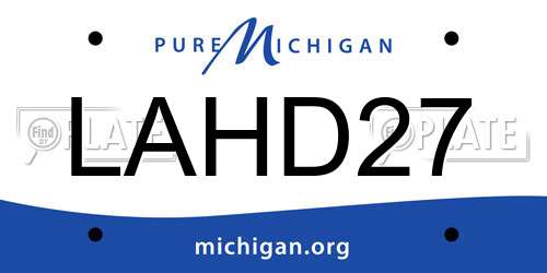 LAHD27 Michigan License Plate