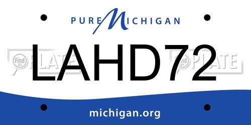 LAHD72 Michigan License Plate
