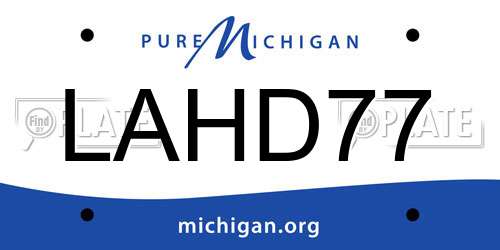 LAHD77 Michigan License Plate