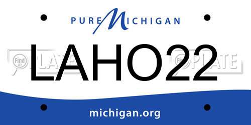 LAHO22 Michigan License Plate