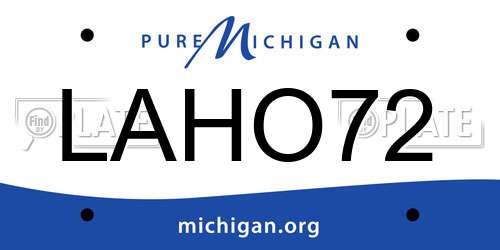 LAHO72 Michigan License Plate