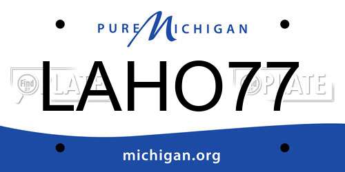 LAHO77 Michigan License Plate
