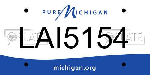 LAI5154 Michigan License Plate