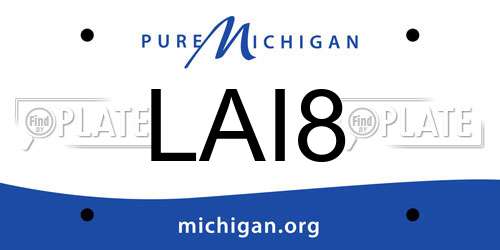 LAI8 Michigan License Plate