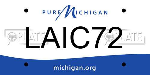 LAIC72 Michigan License Plate