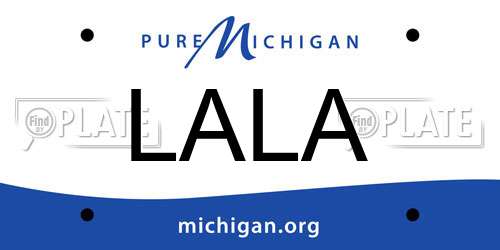 LALA Michigan License Plate