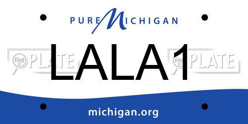 LALA1 Michigan License Plate